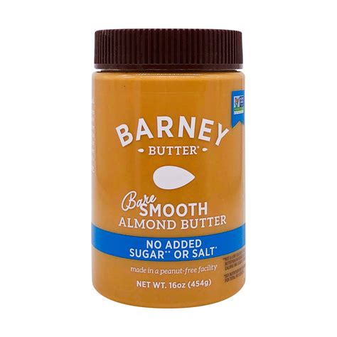 Barney Almond Butter Bare Smooth No Stir No Sugar No Salt Non Gmo