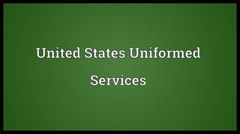 United States Uniformed Services Meaning Youtube