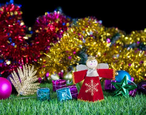 Holiday Decoration on Green Grass Stock Photo - Image of closeup ...