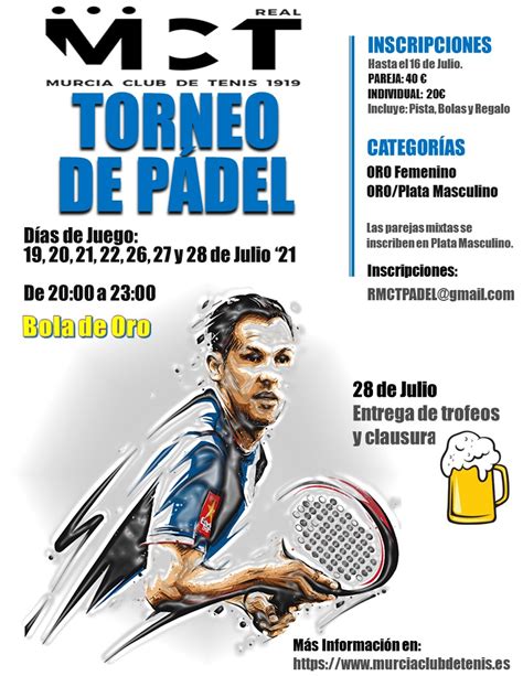 Torneo Pádel RMCT1919 Julio 2021 Real Murcia Club de Tenis