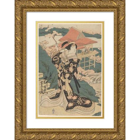 Toyokuni Utagawa 11x14 Gold Ornate Wood Frame And Double Matted Museum