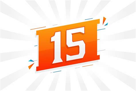 15 Number Vector Font Alphabet Number 15 With Decorative Element Stock