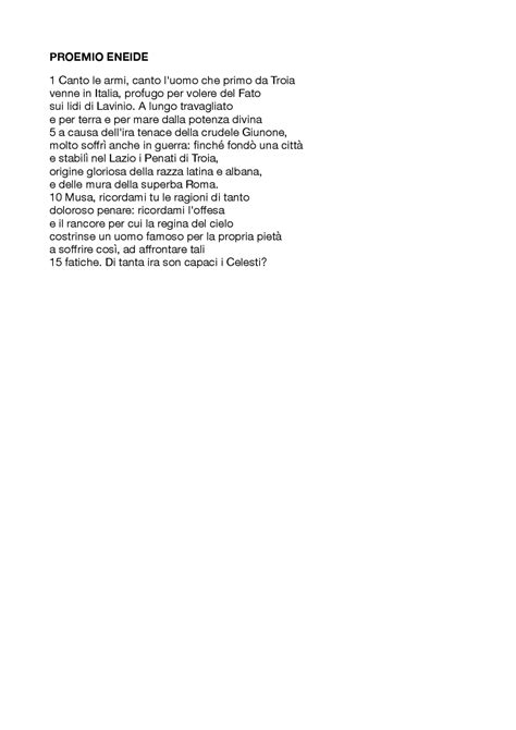 Eneide Proemio Parafrasi 1