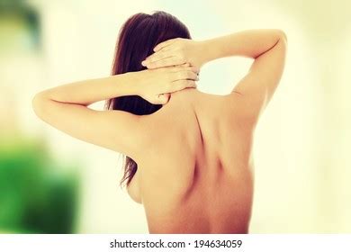 Nude Woman Behind Back Pain Concept Stock Photo 194634059 Shutterstock