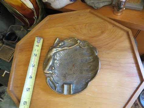 Vintage Nude Lady Ashtray Metal Etsy