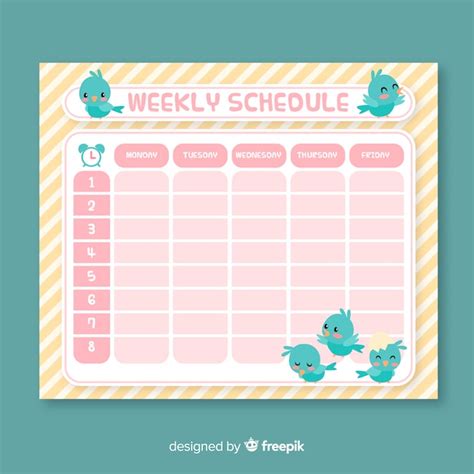 Cute Weekly Schedule Template