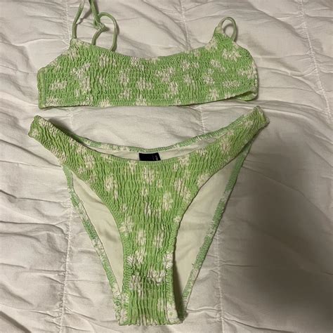 Green Floral Triangl Bikini Size Xs Could Probably Depop