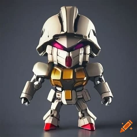 Chibi Gundam Robot With Metallic Armor And Wings On Craiyon