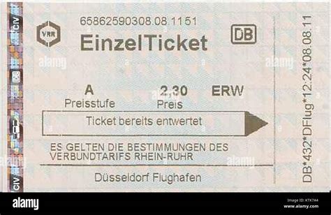 German Railway Ticket Stock Photo Alamy