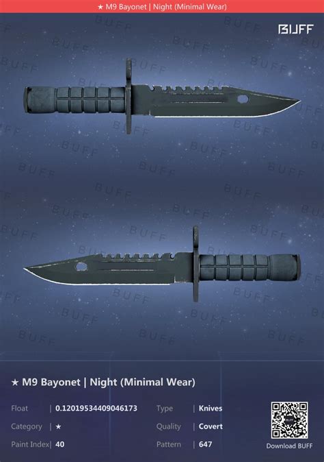 M Bayonet Night Minimal Wear Mw Csgo Skins Knives Knife Items