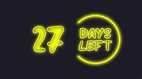 27 day left neon light animated 24669403 Stock Video at Vecteezy