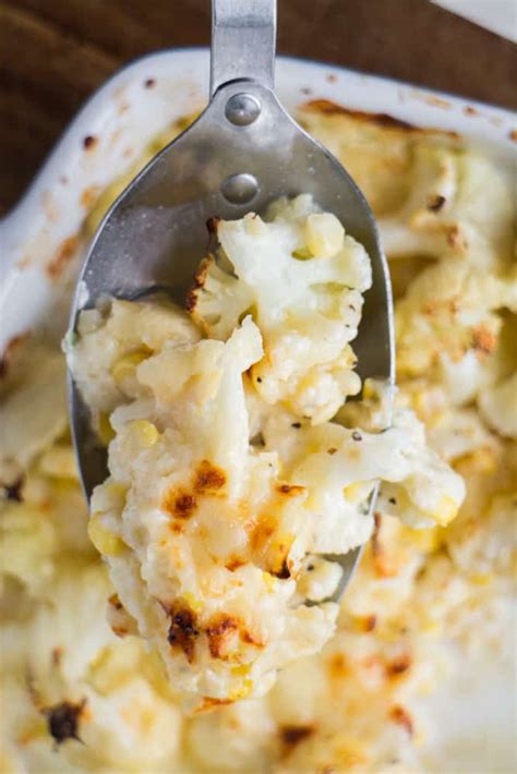 Cheddar Cheese Cauliflower Casserole Low Carb And Keto