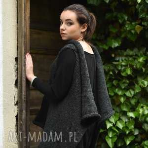 Sweter Cardigan Wzór Liści Unikalne Swetry ღ art Madam pl