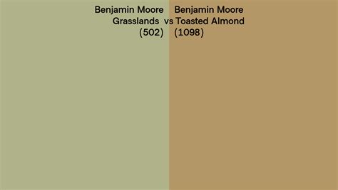 Benjamin Moore Grasslands Vs Toasted Almond Side By Side Comparison