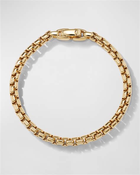 David Yurman Box Chain Bracelet In 18K Gold 5mm Neiman Marcus