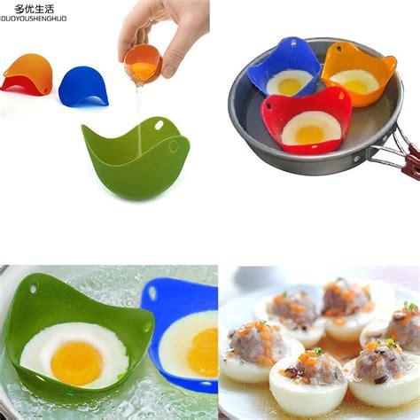 4pclot Egg Poacher Silicone Pancake Egg Poach Pod Baking Cup Kitchen Cookware Bakeware Tool