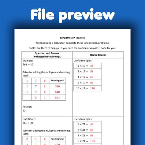 Long Division Practice - Andy Lutwyche