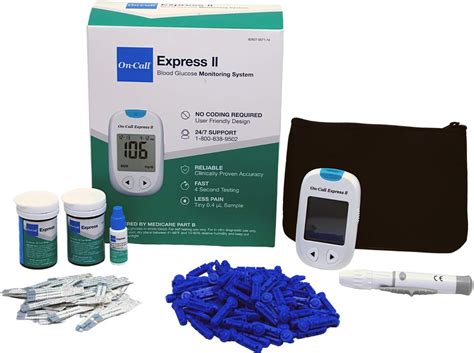 Amazon On Call Express Ii Diabetes Testing Kit Blood Glucose