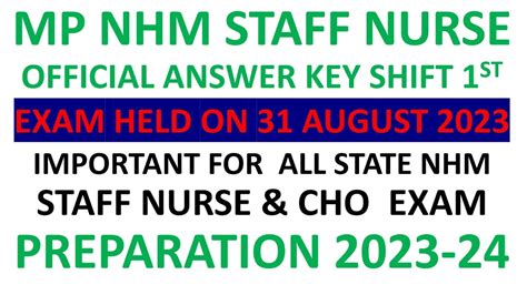 Mp Nhm Staff Nurse OfficialAnswer Key2023 Mp Nhm Staff Nurse Solved