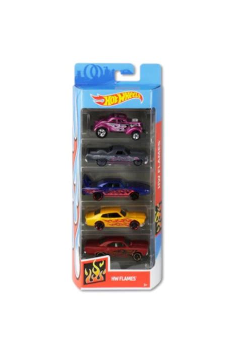 HOT WHEELS Hw Flames 5 li Oyuncak Metal Araba Seti Hotwheels 5li Diecast Araç Set Lisanslı