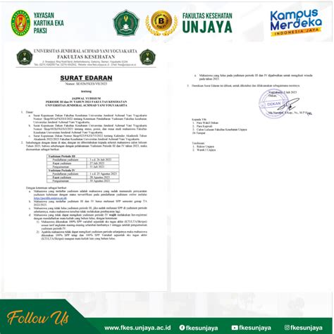 Surat Edaran Jadwal Yudisium Periode Iii Dan Iv Tahun Fkes Unjaya