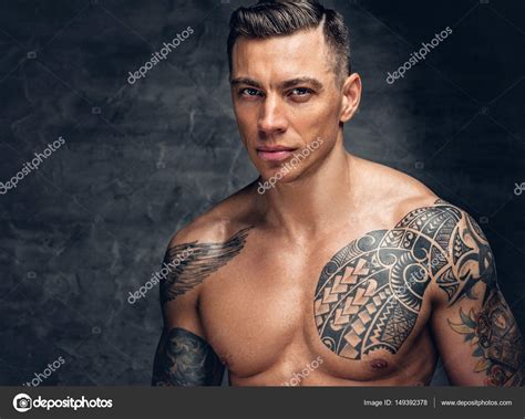 Suntanned Shirtless Muscular Man Stock Photo Fxquadro 149392378