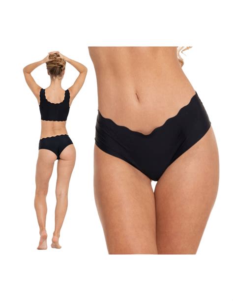 MAJTKI DAMSKIE FIGI BIKINI BEZSZWOWE LASEROWO CIĘTE GŁADKIE MORAJ XL CZARNE 14914641926 Allegro pl