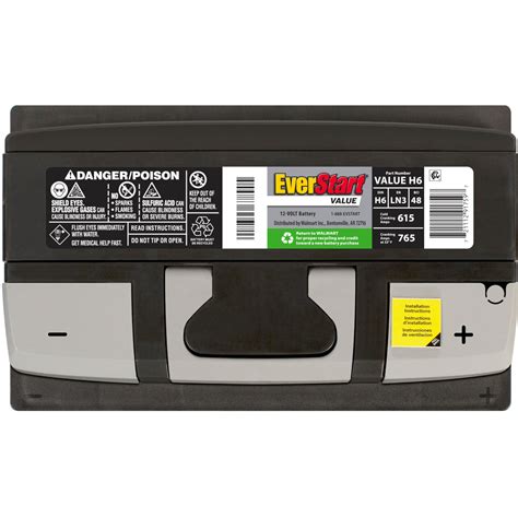 Everstart Value Lead Acid Automotive Battery Group Size H6 Ln3 48