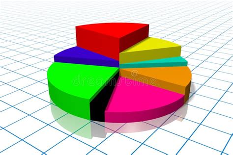 3d Business Pie Chart Grid In Background Stock Illustration Illustration Of Render Grid