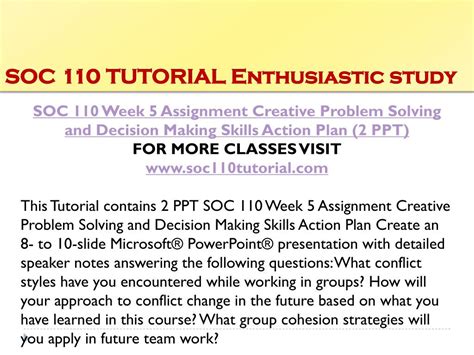 Ppt Soc Tutorial Enthusiastic Study Soc Tutorial