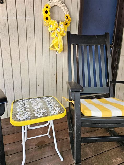 Easy No Cost Makeover For A Outdoor Glass Top Side Table Modern On