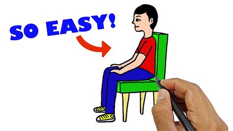 How To Draw A Person Sitting On A Chair Step By Step Easy Version