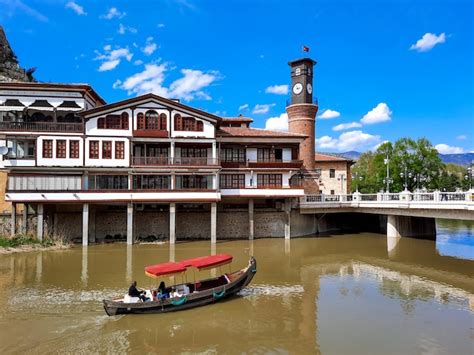 Premium Photo Historical Amasya Clock Tower And Amasya Bridge