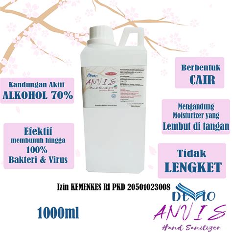 Devlo Anvis Hand Sanitizer Cair Altect Alkohol Aseptic Antiseptik