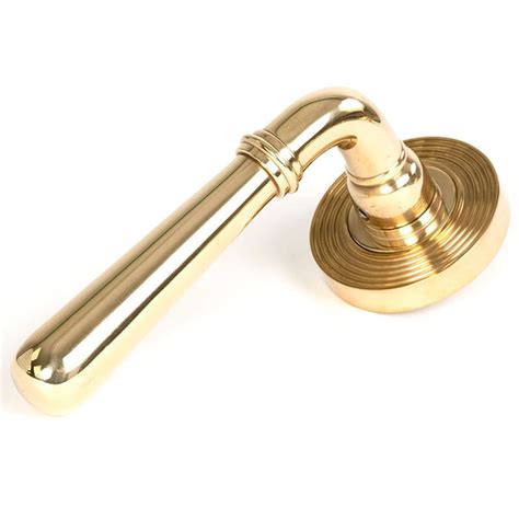 From The Anvil Polished Brass Newbury Lever On Beehive Rose Set