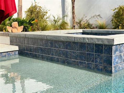 Tahoe Blue 6 X 6 Porcelain Waterline Pool Tile Aquatiles