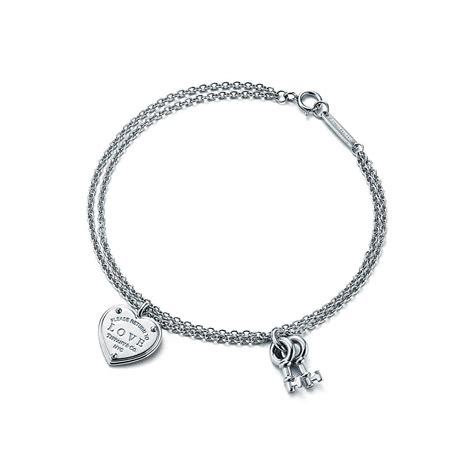 Love Heart Tag Key Bracelet Silver Replica Tiffany Co