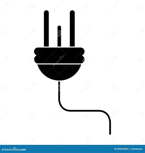 Electric Cable Power Energy Icon Pictogram Stock Vector Illustration