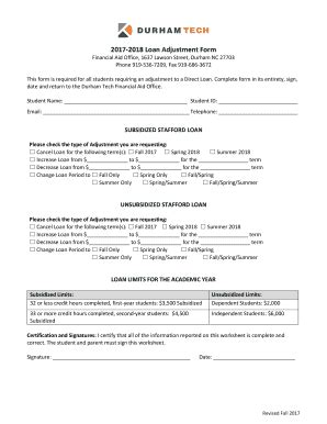 Fillable Online Loan Adjustment Form Fax Email Print Pdffiller