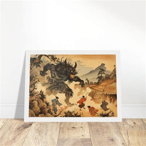 Oni Devil Historical Painting Oni Demon Vintage Japanese Demon Painting ...