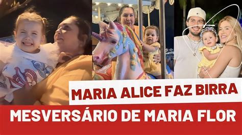 VIRGÍNIA MOSTRA MARIA ALICE FAZENDO BIRRA NO MESVERSÁRIO DE MARIA FLOR