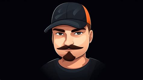 Mustache Cartoon Of A Man With And On Dark Backgrounds | JPG Free ...