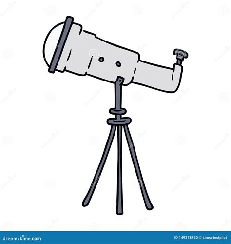 Cartoon Doodle Of A Large Telescope Stock Vector Illustration Of