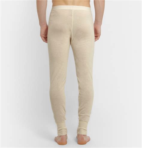 Sunspel Wool And Silk Blend Thermal Long Johns In White For Men Lyst