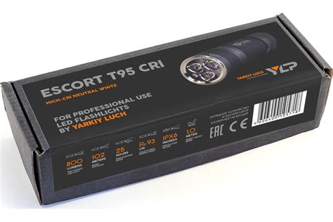 Фонарь ЯРКИЙ ЛУЧ YLP T95 CRI ESCORT трипл Nichia 219C 93CRI 800лм, 3 ...