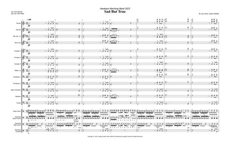 Sad But True Arr Drew Bonner Music Sheet Music Metallica