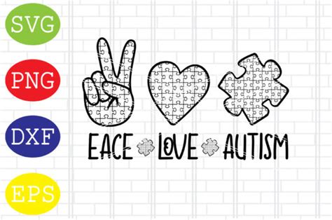 Peace Love Autism Svg Graphic By Digitalsvgfiles · Creative Fabrica