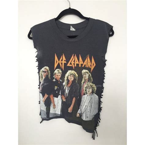 Vintage T Shirt Def Leppard Shirt 80s Band Tee Cut Off Shirt