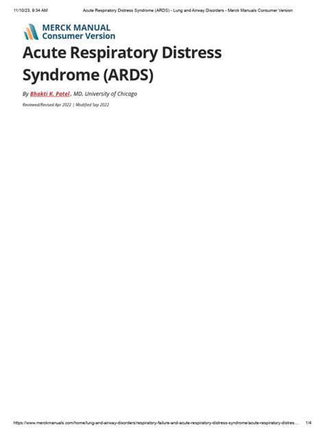 Acute Respiratory Distress Syndrome Ards Lung And Airway Disorders