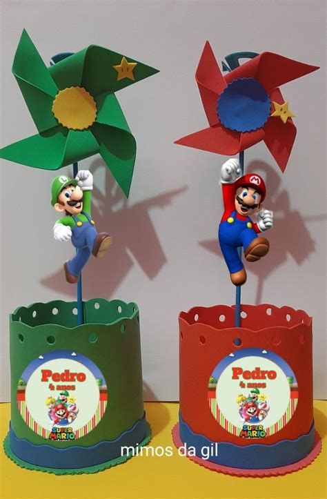 Centro De Mesa M Rio Bros Mario Y Luigi Noah Biscuit St Birthday